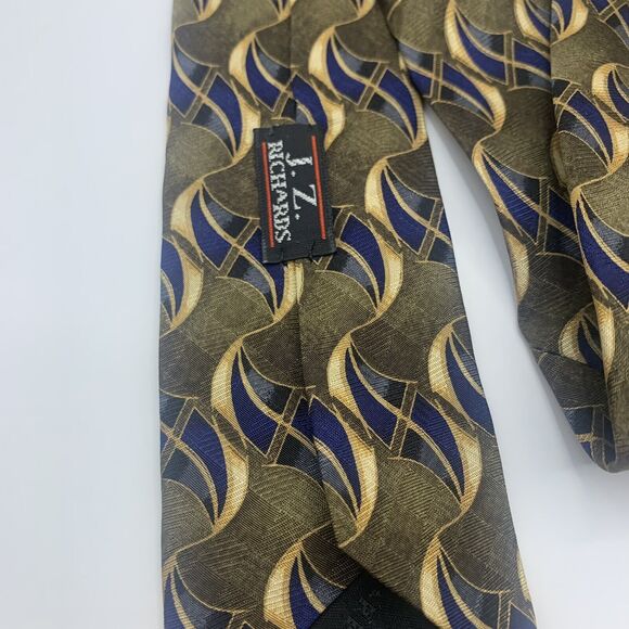 Nordstrom By JZ Richards Tie Dark Green Long All Silk Made In USA - Picture 3 of 5